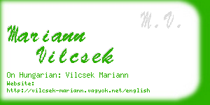 mariann vilcsek business card